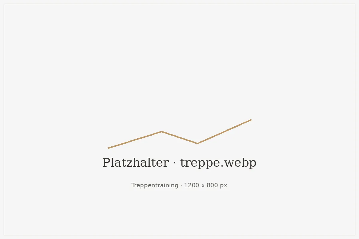 Treppentraining mit Prothese unter physiotherapeutischer Anleitung
